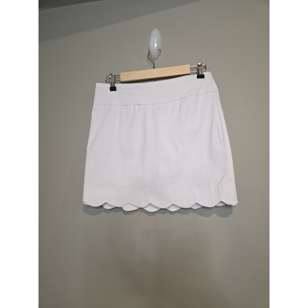 Zac & Rachel‎ Petite Golf Skort White Scalloped Hem Skirt Shorts 6P Stretch Mini